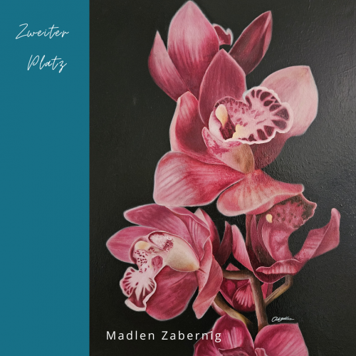 Arbeit des Monats Ölmalerei Orchidee